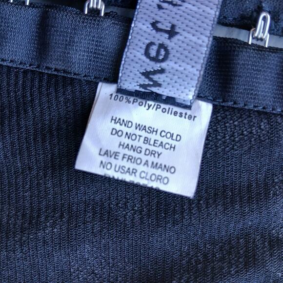 VTG Y2K Wet Seal Black Corset Juniors L missing lace front adjustable straps - Picture 7 of 16